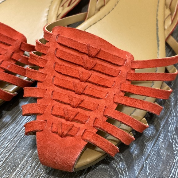 Huarache-style sandals - red suede - Picture 3 of 4